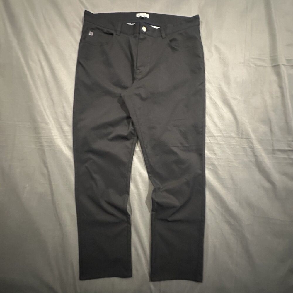 Peter Millar EB66 Chino Pants Performance Golf Slacks Black Mens 36x32 Straight